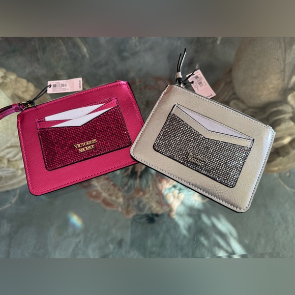 Victoria's Secret Other - 2 Victorias Secret Sparkle Zip Card Case Wallet